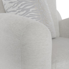 Asher White/Cream Fabric Swivel Chair - Ornate Home
