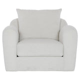 Asher White/Cream Fabric Swivel Chair - Ornate Home