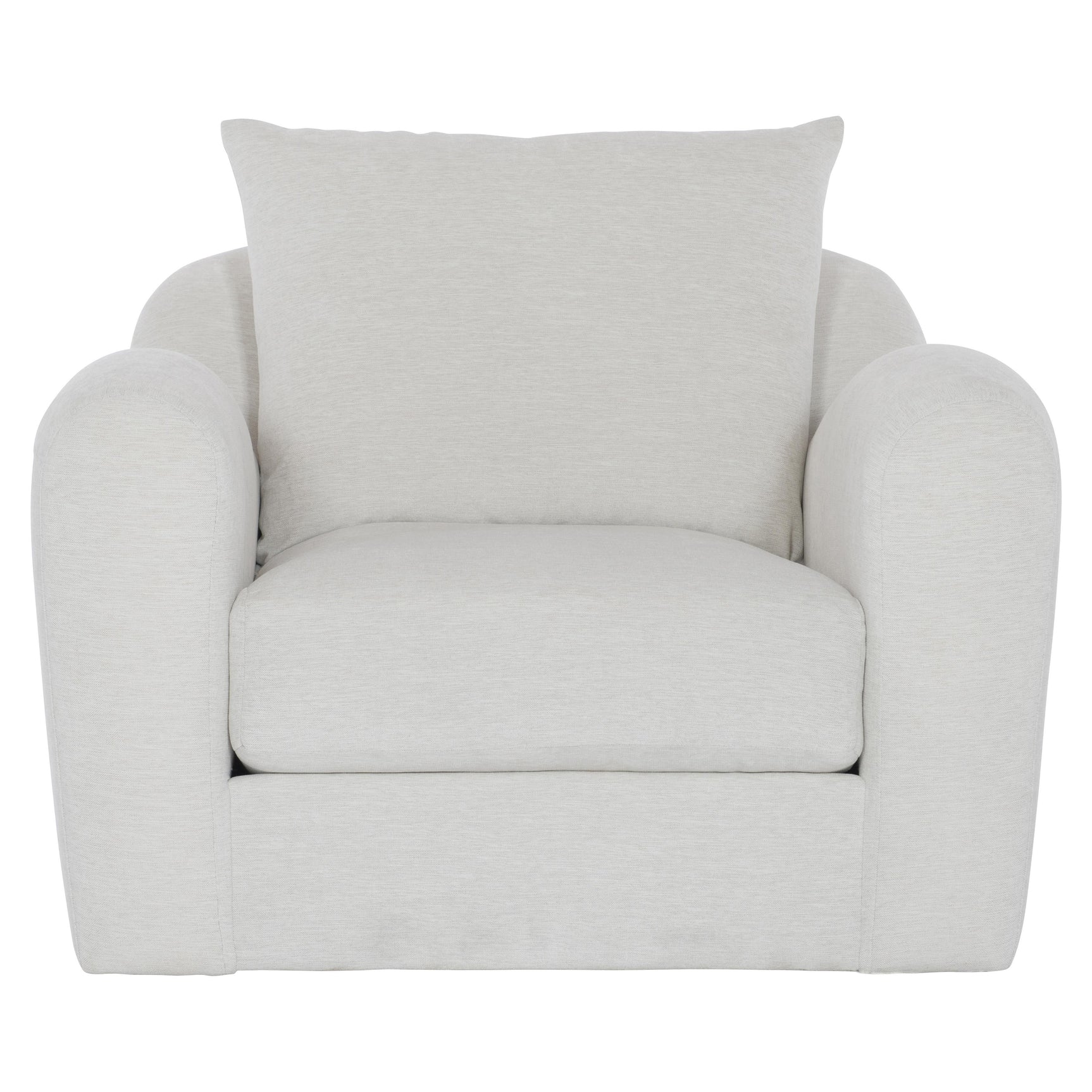 Asher White/Cream Fabric Swivel Chair - Ornate Home