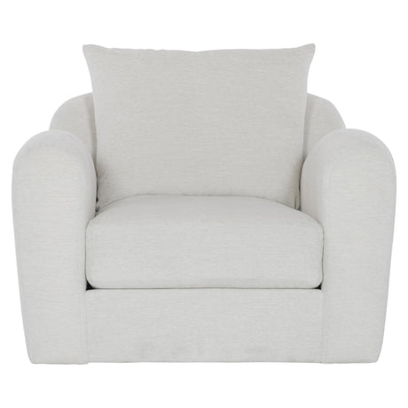 Asher White/Cream Fabric Swivel Chair - Ornate Home
