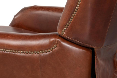 Ashford Brown Leather Recliner - Ornate Home