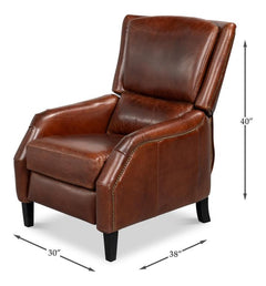 Ashford Brown Leather Recliner - Ornate Home