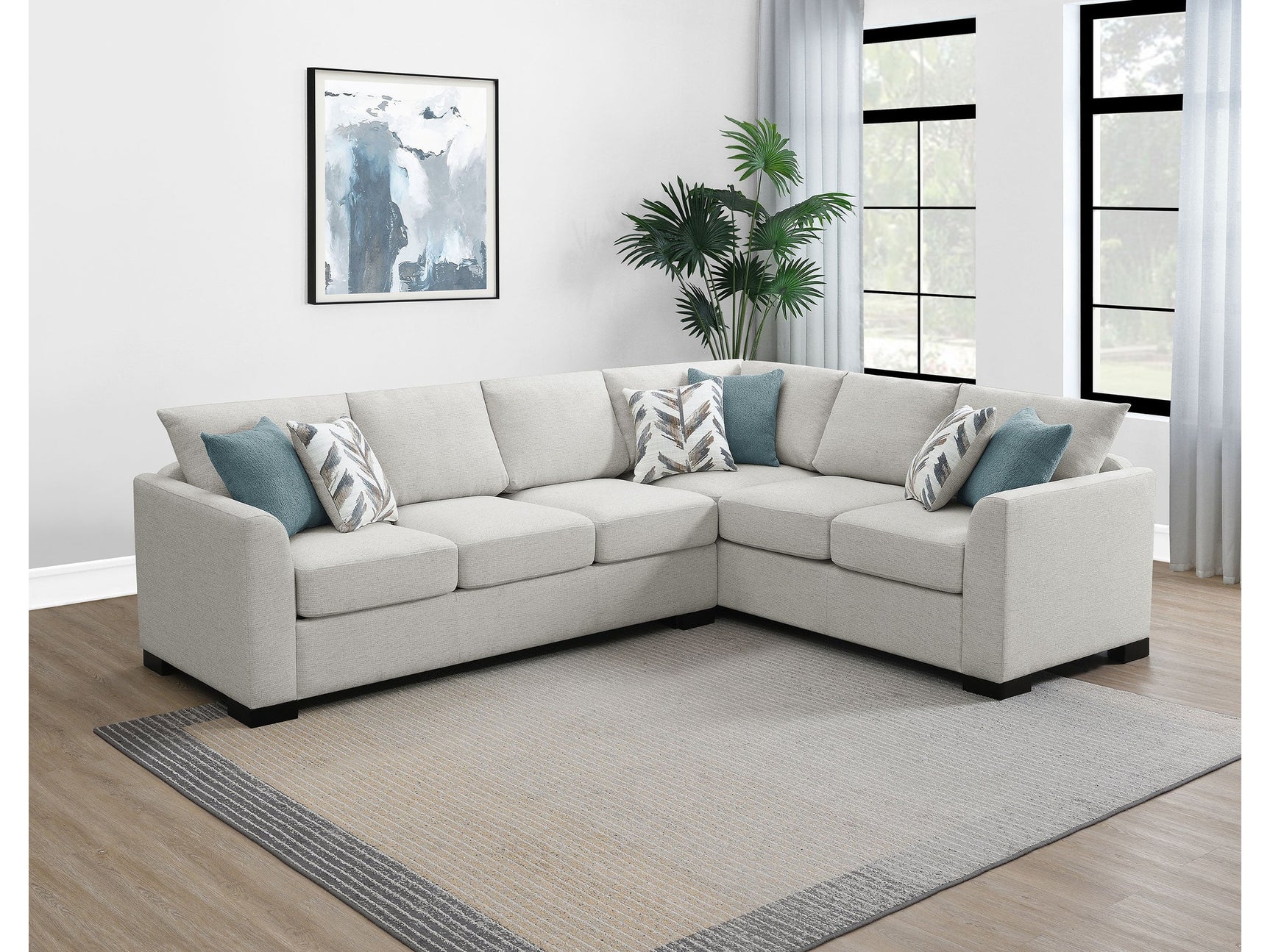 Ashford Greige Sleeper Sectional - Ornate Home