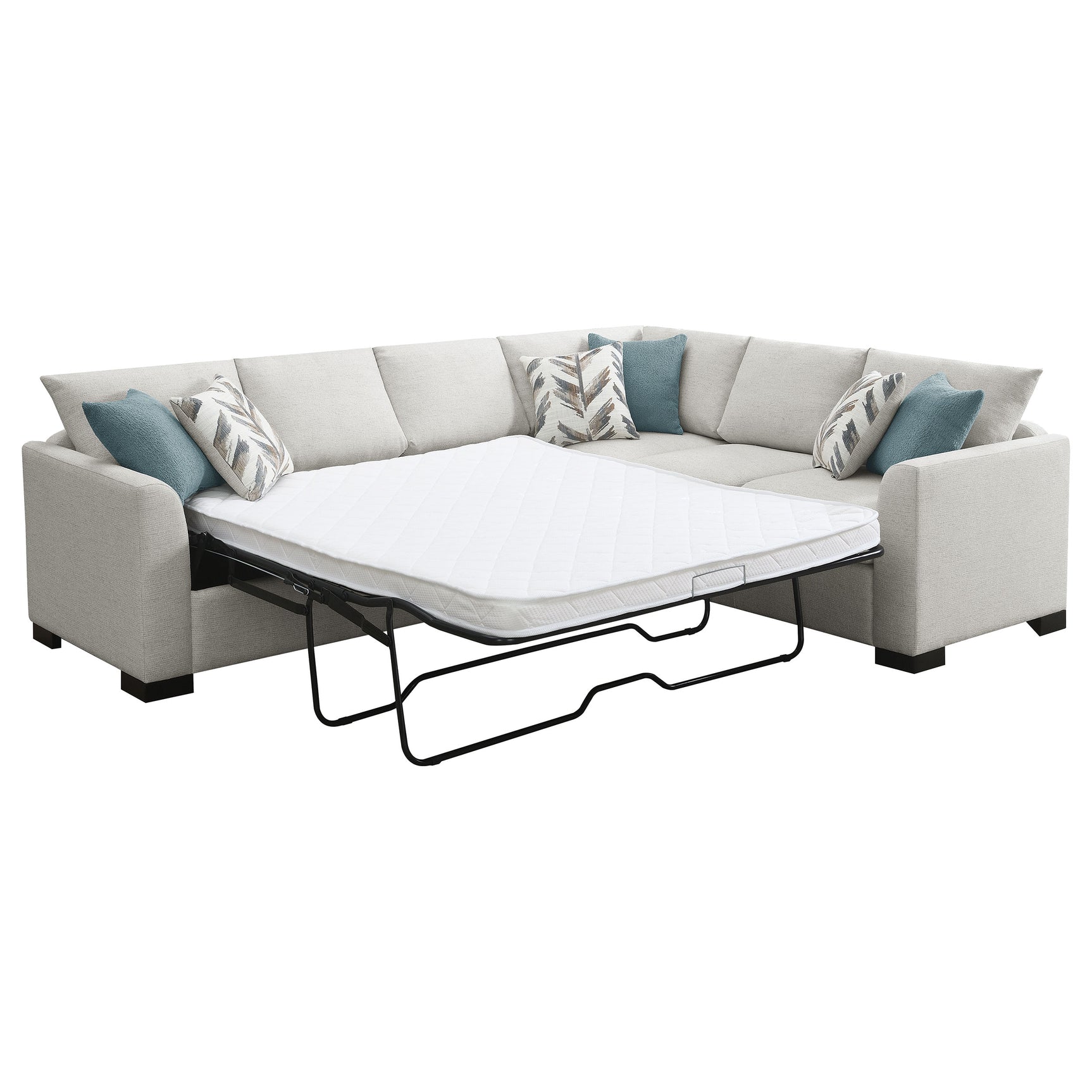 Ashford Greige Sleeper Sectional - Ornate Home