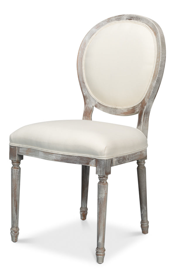 Ashford Grey Oak/White Round Back Side Chair (Set of 2) - Ornate Home