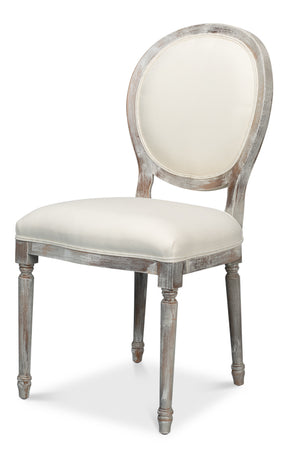 Ashford Grey Oak/White Round Back Side Chair (Set of 2) - Ornate Home