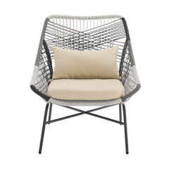 Ashland 3-Piece Patio Conversation Set with Foot Ottomans in Cream - Ornate Home