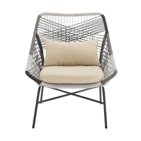 Ashland 3-Piece Patio Conversation Set with Foot Ottomans in Cream - Ornate Home