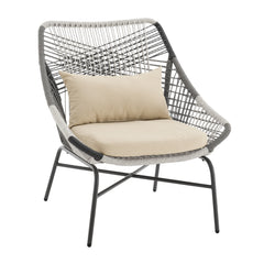 Ashland 3-Piece Patio Conversation Set with Foot Ottomans in Cream - Ornate Home