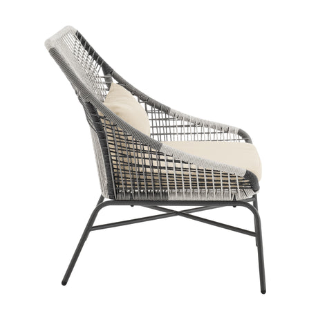 Ashland 3-Piece Patio Conversation Set with Foot Ottomans in Cream - Ornate Home