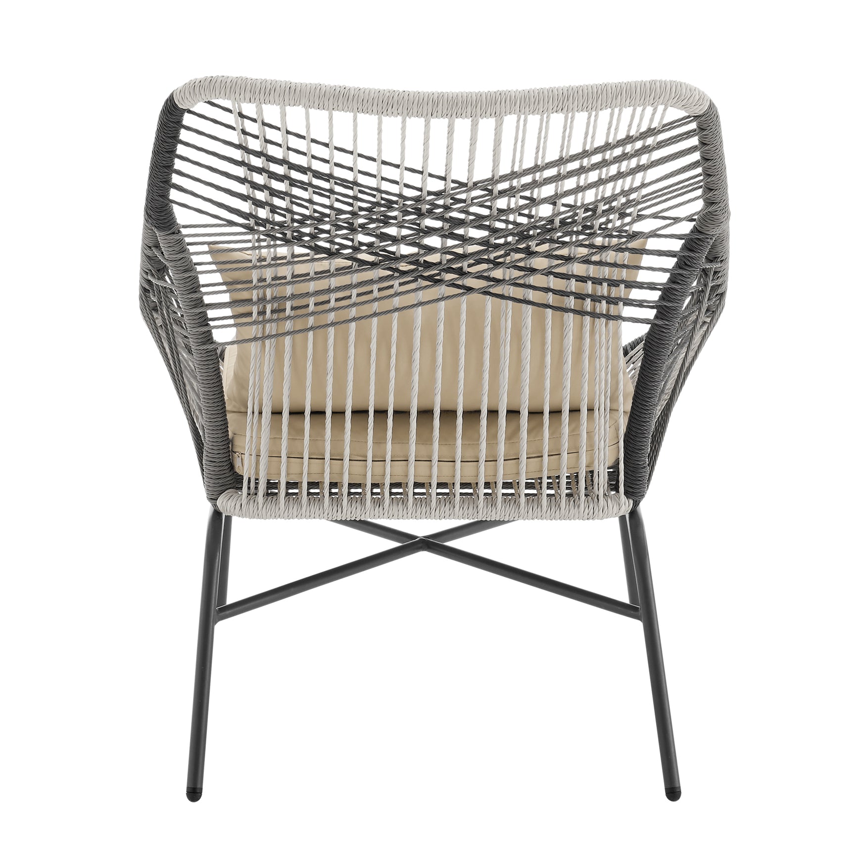 Ashland 3-Piece Patio Conversation Set with Foot Ottomans in Cream - Ornate Home