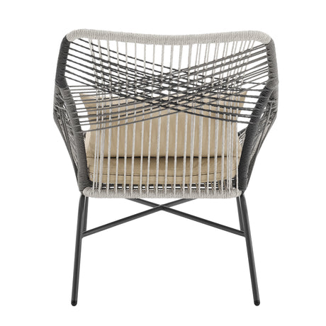 Ashland 3-Piece Patio Conversation Set with Foot Ottomans in Cream - Ornate Home