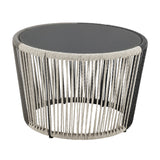 Ashland 3-Piece Patio Conversation Set with Foot Ottomans in Cream - Ornate Home