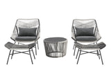 Ashland 3-Piece Patio Conversation Set with Foot Ottomans in Grey - Ornate Home