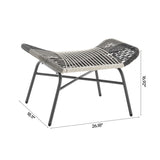 Ashland 3-Piece Patio Conversation Set with Foot Ottomans in Grey - Ornate Home