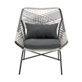 Ashland 3-Piece Patio Conversation Set with Foot Ottomans in Grey - Ornate Home