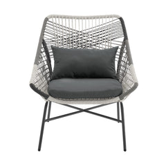 Ashland 3-Piece Patio Conversation Set with Foot Ottomans in Grey - Ornate Home