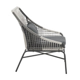 Ashland 3-Piece Patio Conversation Set with Foot Ottomans in Grey - Ornate Home