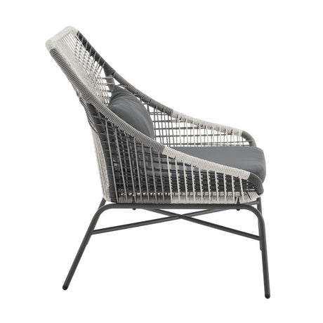 Ashland 3-Piece Patio Conversation Set with Foot Ottomans in Grey - Ornate Home