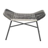 Ashland 3-Piece Patio Conversation Set with Foot Ottomans in Grey - Ornate Home