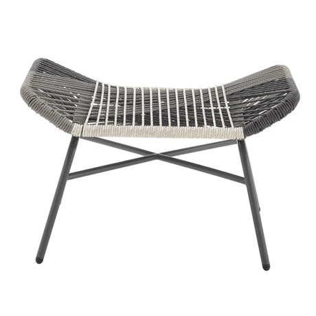 Ashland 3-Piece Patio Conversation Set with Foot Ottomans in Grey - Ornate Home