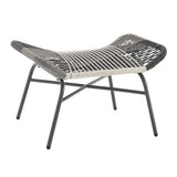 Ashland 3-Piece Patio Conversation Set with Foot Ottomans in Grey - Ornate Home