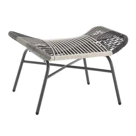 Ashland 3-Piece Patio Conversation Set with Foot Ottomans in Grey - Ornate Home