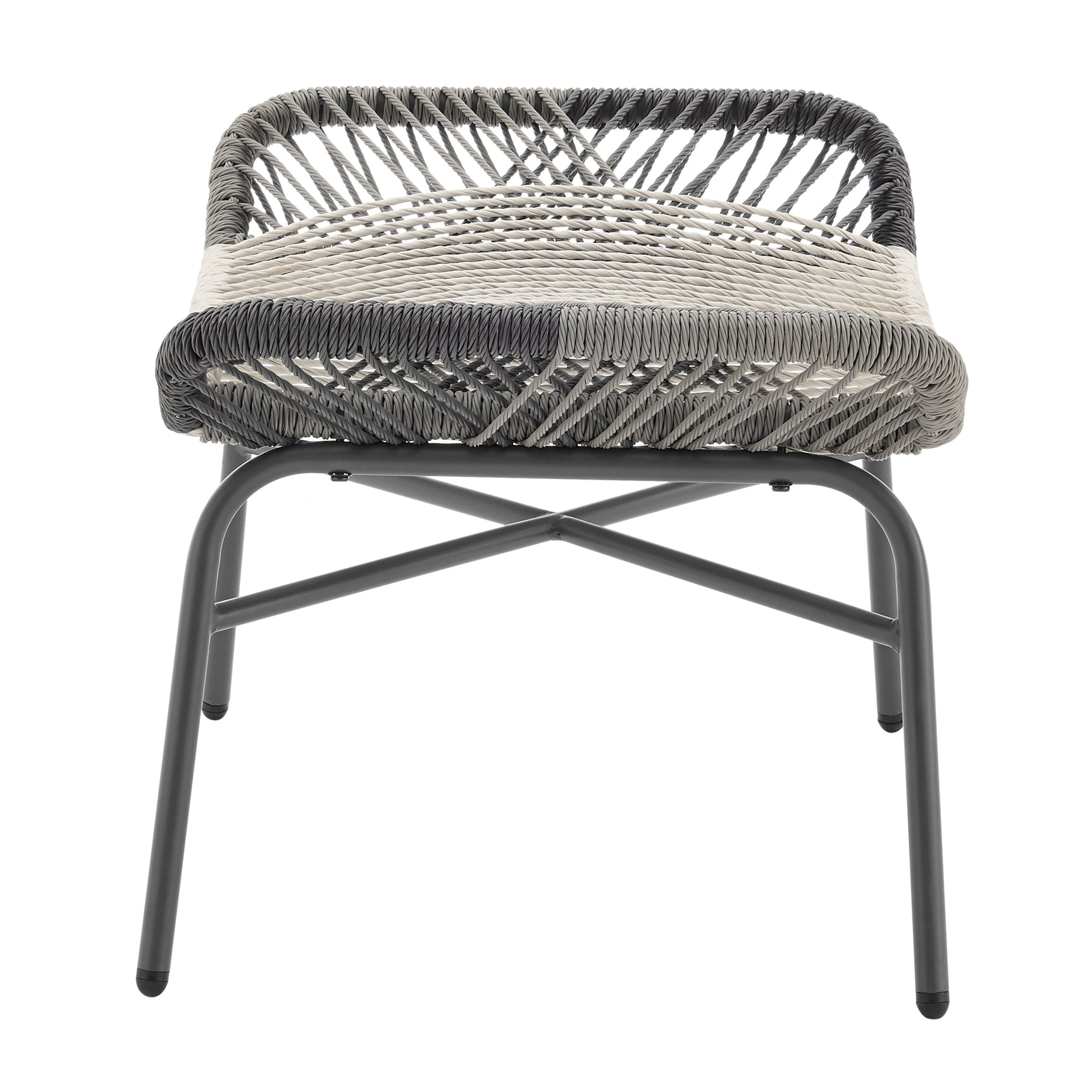 Ashland 3-Piece Patio Conversation Set with Foot Ottomans in Grey - Ornate Home