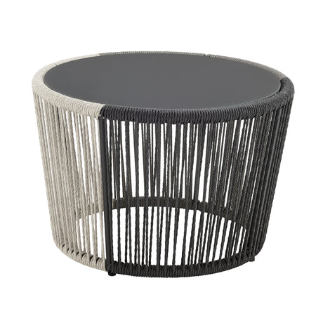 Ashland 3-Piece Patio Conversation Set with Foot Ottomans in Grey - Ornate Home