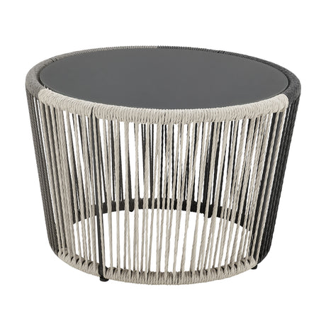 Ashland 3-Piece Patio Conversation Set with Foot Ottomans in Grey - Ornate Home