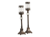 Ashland Brown/Transparent Candle Holders - Ornate Home