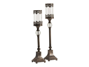 Ashland Brown/Transparent Candle Holders - Ornate Home