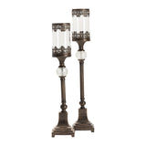 Ashland Brown/Transparent Candle Holders - Ornate Home