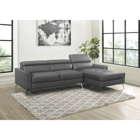 Ashland Dark Gray 2-Piece Sectional with Right Chaise - Ornate Home