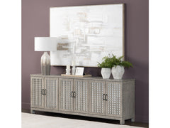 Ashlar Brown Six-Door Sideboard - Ornate Home