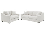Ashlyn Sand 2-piece Upholstered Track Arm Sofa Set - Ornate Home