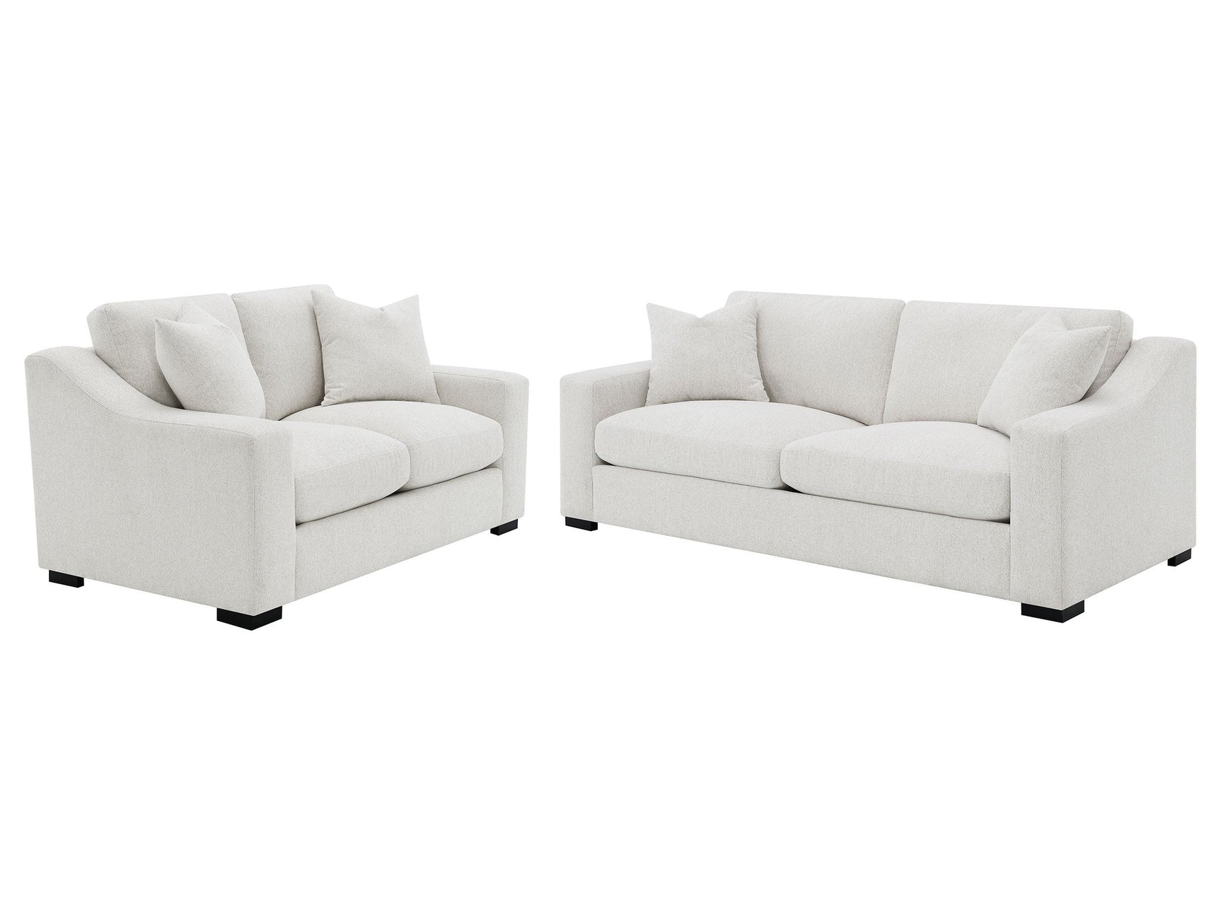 Ashlyn Sand 2-piece Upholstered Track Arm Sofa Set - Ornate Home