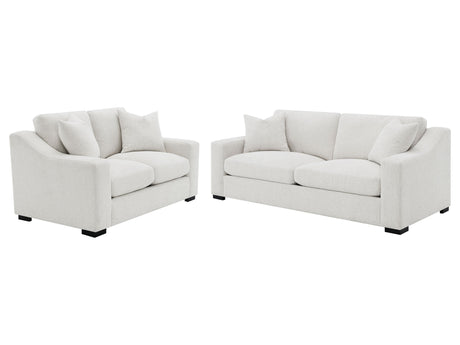 Ashlyn Sand 2-piece Upholstered Track Arm Sofa Set - Ornate Home