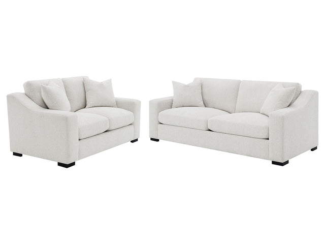 Ashlyn Sand 2-piece Upholstered Track Arm Sofa Set - Ornate Home