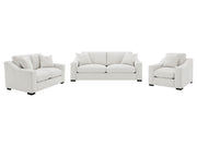 Ashlyn Sand 3-piece Upholstered Track Arm Sofa Set - Ornate Home