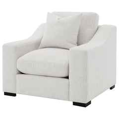 Ashlyn Sand Fabric Upholstered Track Arm Accent Chair - Ornate Home