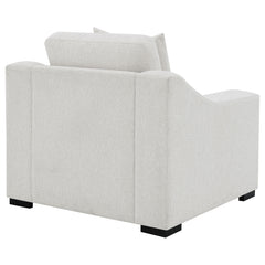 Ashlyn Sand Fabric Upholstered Track Arm Accent Chair - Ornate Home