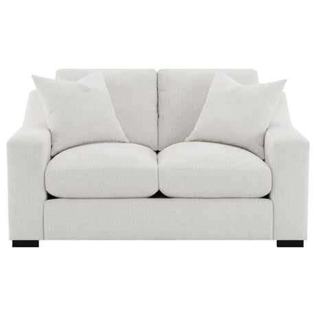 Ashlyn Sand Fabric Upholstered Track Arm Loveseat - Ornate Home