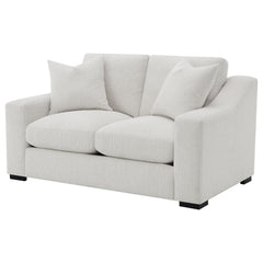 Ashlyn Sand Fabric Upholstered Track Arm Loveseat - Ornate Home