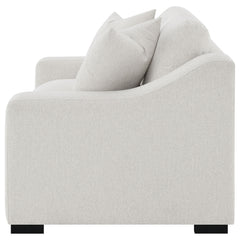 Ashlyn Sand Fabric Upholstered Track Arm Loveseat - Ornate Home
