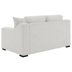 Ashlyn Sand Fabric Upholstered Track Arm Loveseat - Ornate Home