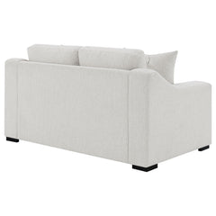 Ashlyn Sand Fabric Upholstered Track Arm Loveseat - Ornate Home