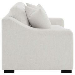 Ashlyn Sand Fabric Upholstered Track Arm Loveseat - Ornate Home