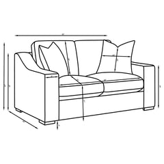 Ashlyn Sand Fabric Upholstered Track Arm Loveseat - Ornate Home