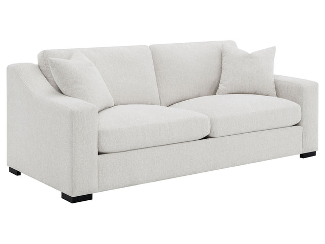 Ashlyn Sand Fabric Upholstered Track Arm Sofa - Ornate Home